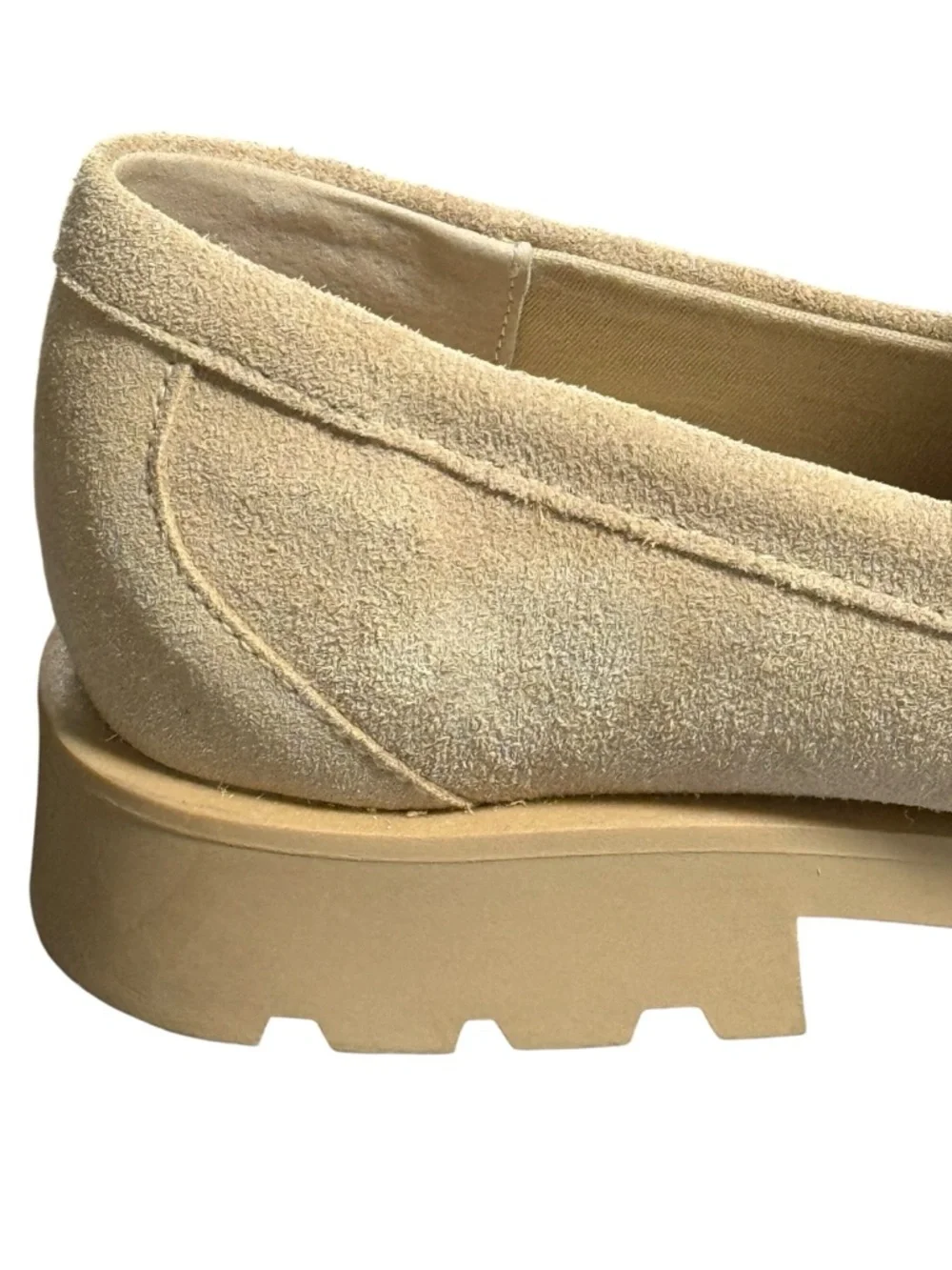 Dolce Vita Chunky Suede Loafers Platform Lug Sole Beige Size 11